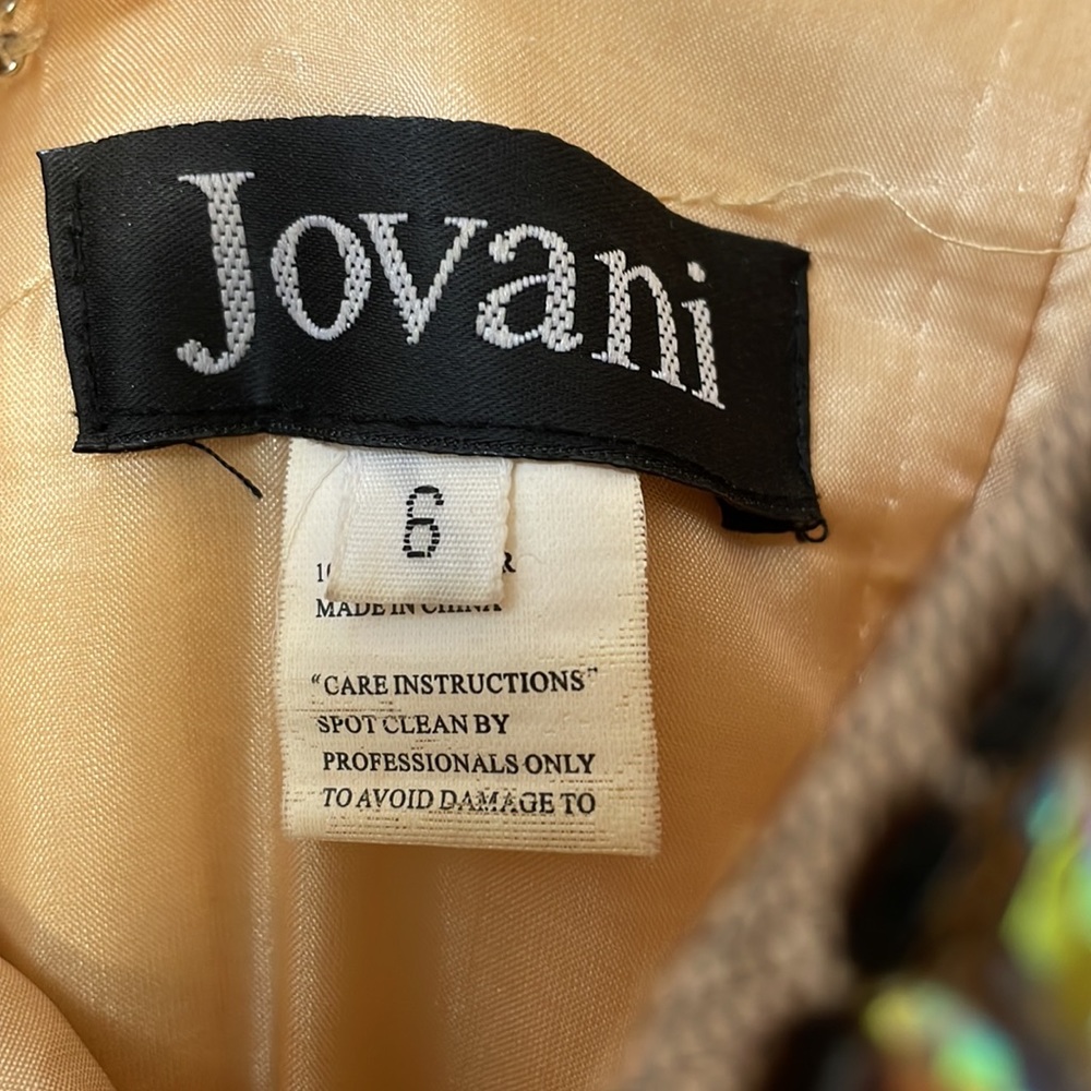 Jovani strapless mermaid black and tan Prom Dress. sz 6 - Picture 9 of 9
